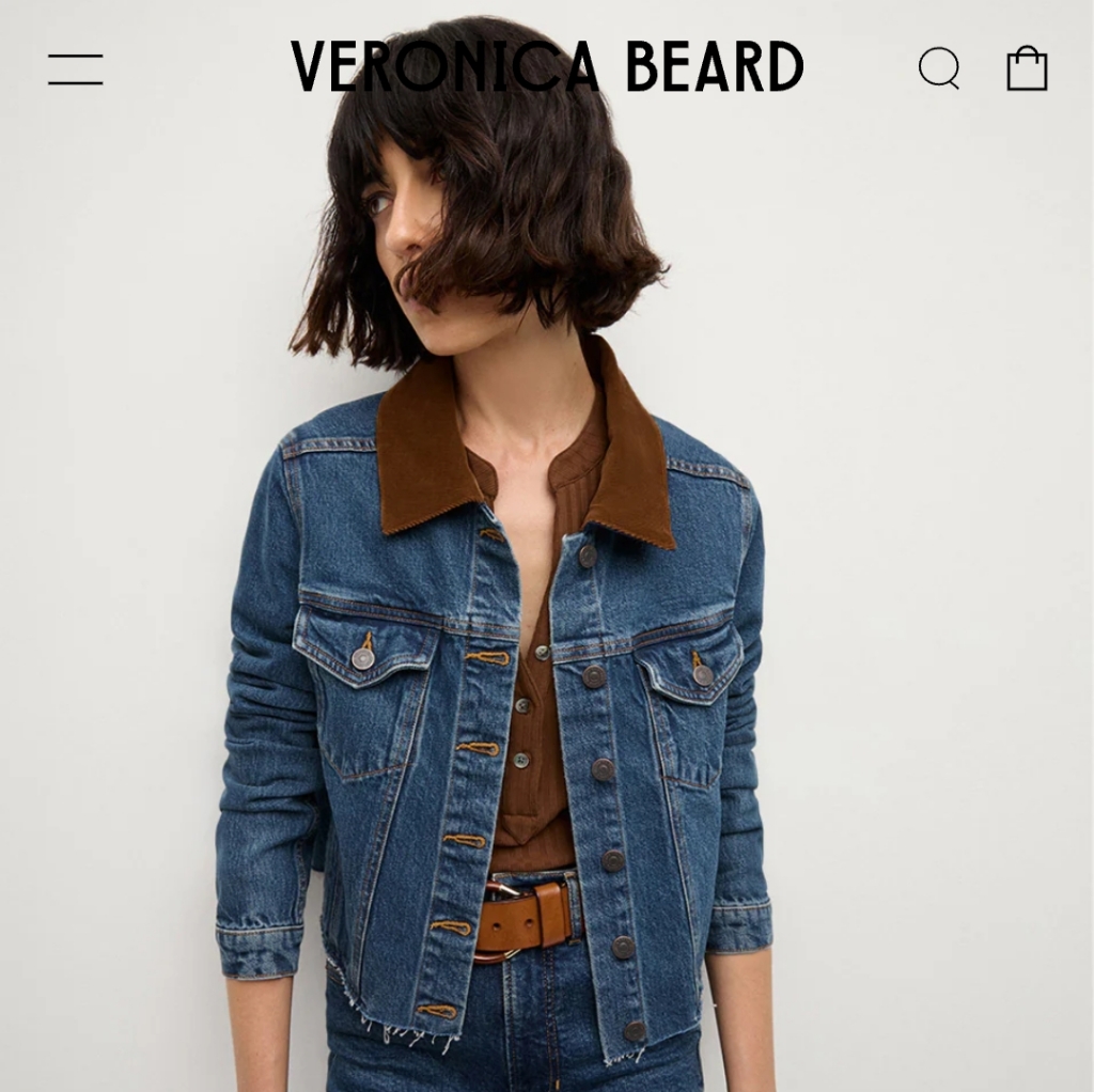 Cara Denim Jacket With Corduroy Collar